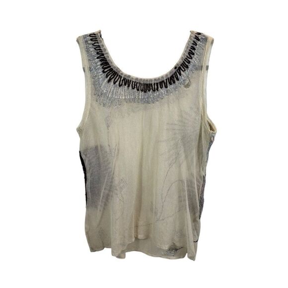 Ladies Anthro Project Alabama Sheer‎ Mixed Media Sleeveless Top Size Small - Picture 5 of 13